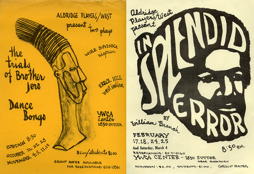 Posters for productions, ca. 1964-1968, performed by the Aldridge Players West group, of which Mr. Miller was a founder member. Courtesy Stanford Libraries Special Collections. Posters for productions, ca. 1964-1968, performed by the Aldridge Players West group, of which Mr. Miller was a founder member. Courtesy Stanford Libraries Special Collections.